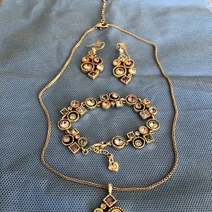 Brighton Halo necklace, earning and bracelet.